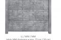 Betónový plot STYROBUD - vzor LL/MM/MM jednostranný Betónová doska 200x50cm /rovná/-vzor MM