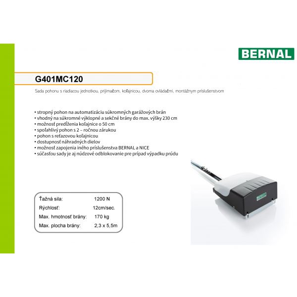 Pohon BERNAL, garážový G401MC120