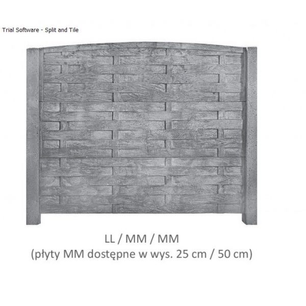 Betónový plot STYROBUD - vzor LL/MM/MM jednostranný