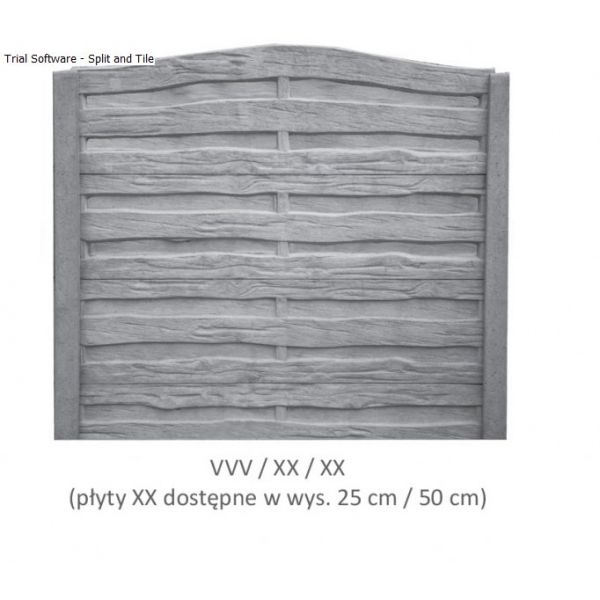 Betónový plot STYROBUD - vzor VVV/XX/XX jednostranný