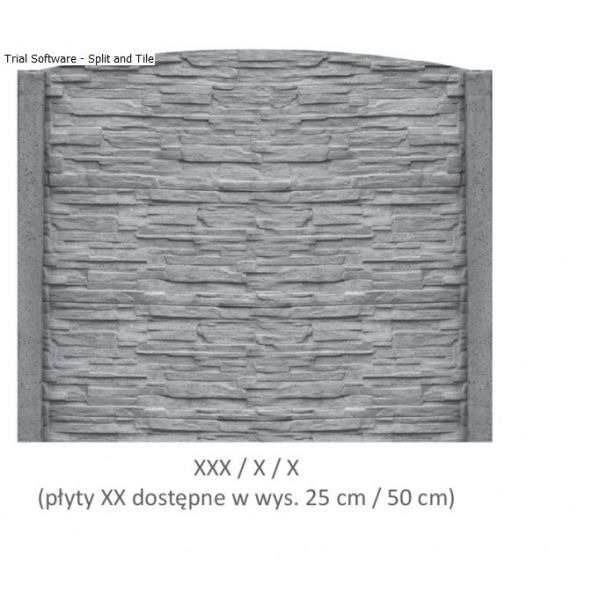 Betónový plot STYROBUD - vzor XXX/X/X jednostranný