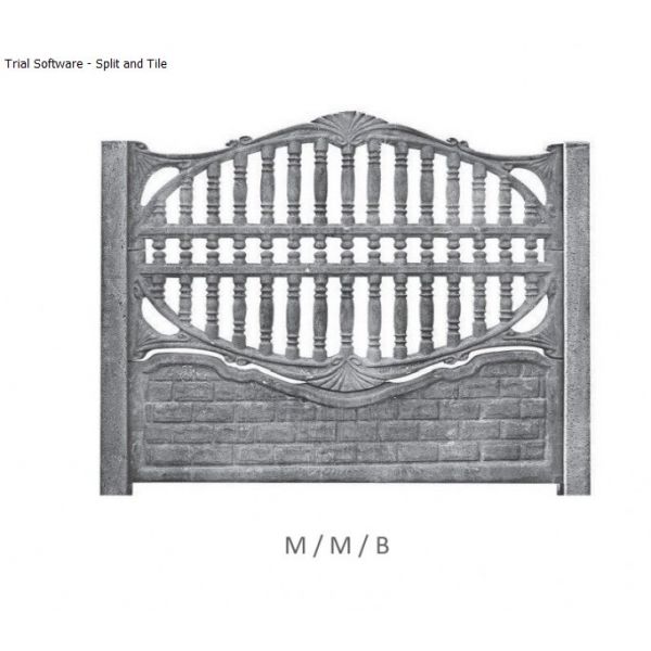 Betónový plot STYROBUD - vzor M/M/B jednostranný