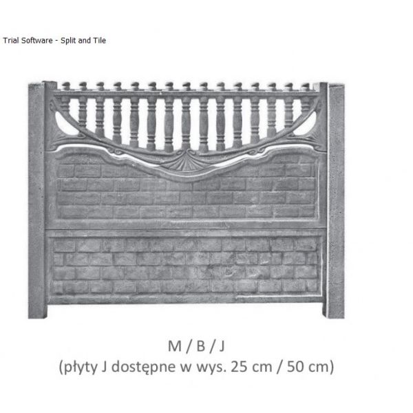 Betónový plot STYROBUD - vzor M/B/J jednostranný
